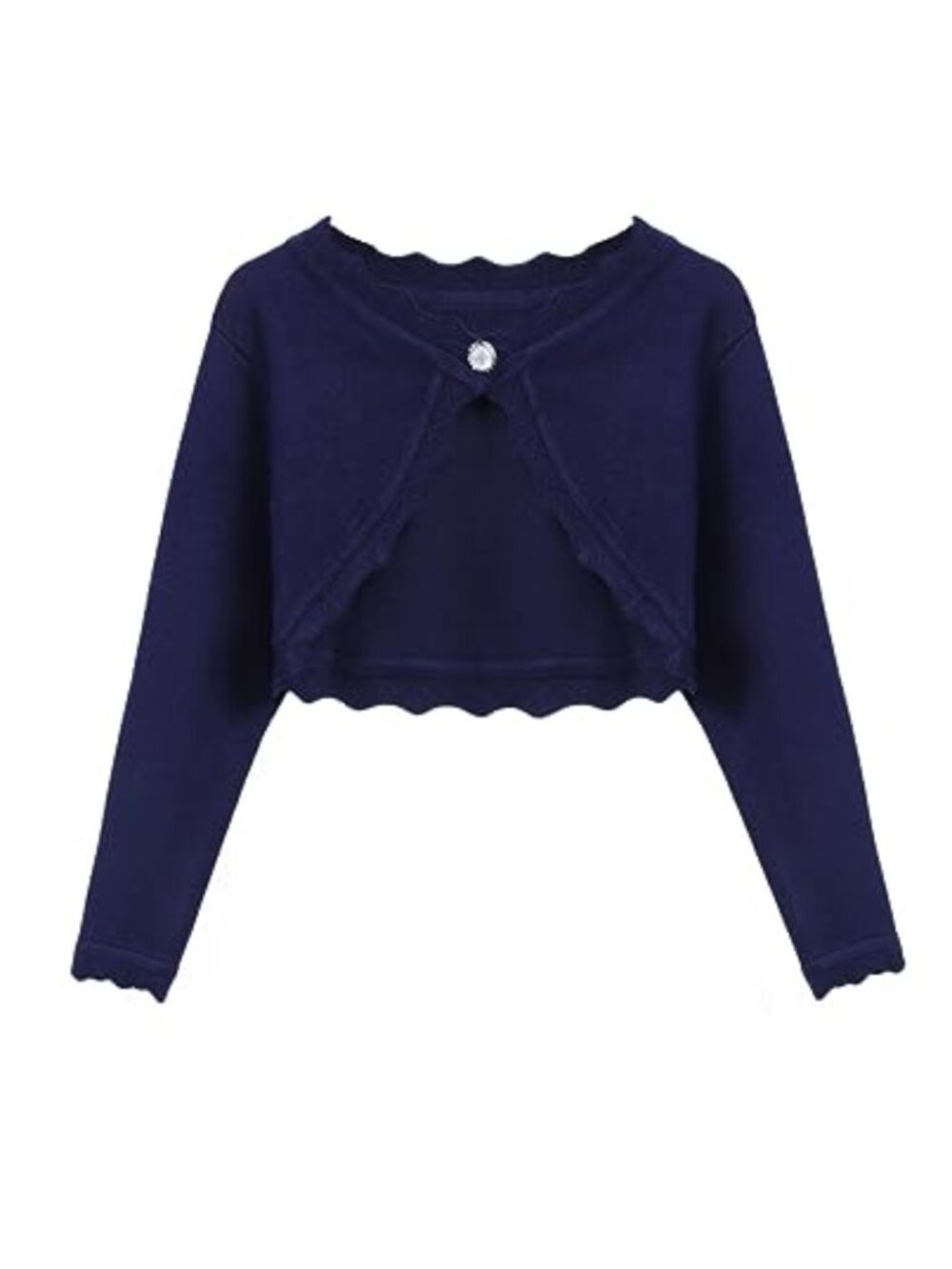 Girls Open Front Bolero Shrug Long Sleeve Cropped Elegant Knit Cardigan Sweater
